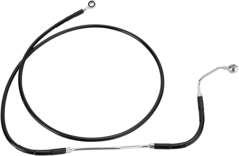 Drag Specialties Front Upper Brake Line Black Vinyl Coated Stainless Steel Extended 10" - Part #17412937 - Hogparts UK