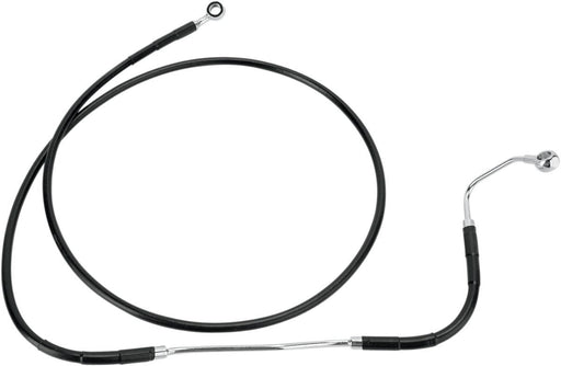 Drag Specialties Front Upper Brake Line Black Vinyl Coated Stainless Steel Extended 10" - Part #17412937 - Hogparts UK