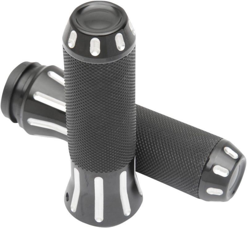 Drag Specialties Cobra Hand Grips TBW Black/Clear Cut - Part #06301613 - Hogparts UK