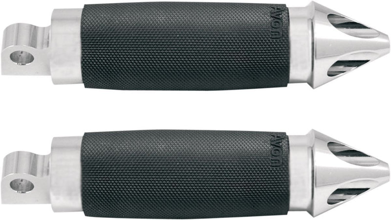 Avon Grips Male Mount Foot Pegs - Pair, Custom Spike, 6061 Billet Aluminum /  Rubber - Chrome