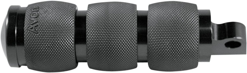 Avon Grips Male Mount Foot Pegs - 3-Ring Air Cushioned, Folding, 6061 Billet Aluminum /  Rubber - Anodized / Black