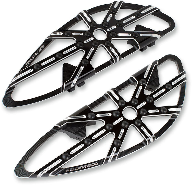 Arlen Ness 10 Gauge Floorboards - Pair, 14,5 cm (5-3/4"), 45,5 cm (18") - Anodized / Black for Harley-Davidson Touring, Softail & Trike 1983-2024