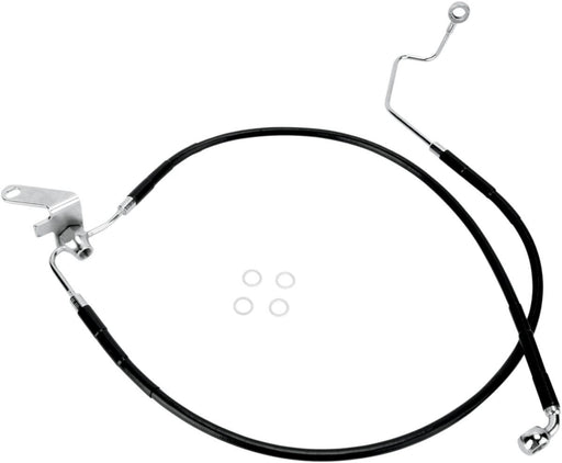 Drag Specialties Rear Brake Line Black Vinyl Coated Stainless Steel Extended 2" - Part #17412955 - Hogparts UK