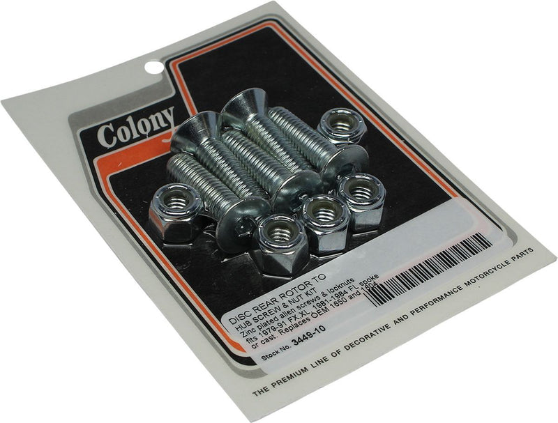 Colony Disc Rear Rotor to Hub Screw and Nut Kit #3449-10