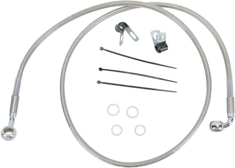 Drag Specialties Front Brake Line Stainless Steel Extended 10" - Part #17412694 - Hogparts UK