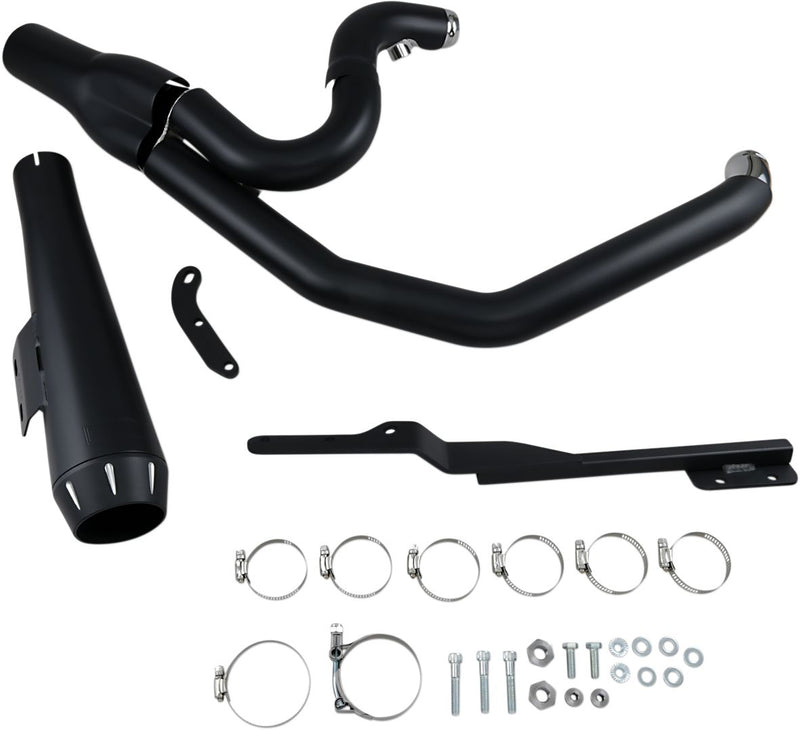 Bassani Xhaust Road Rage 2:1 Exhaust System - Full System, Each, Steel - Black for Harley-Davidson Dyna 1991-2005