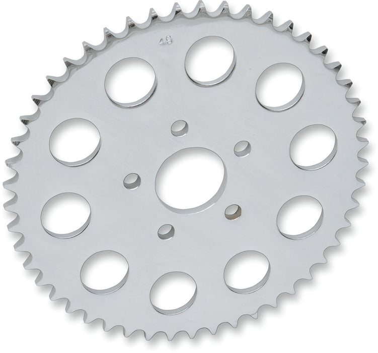 Drag Specialties Rear Chain Sprocket 530 Flat 46T Steel/Chrome - Part #12100379 - Hogparts UK