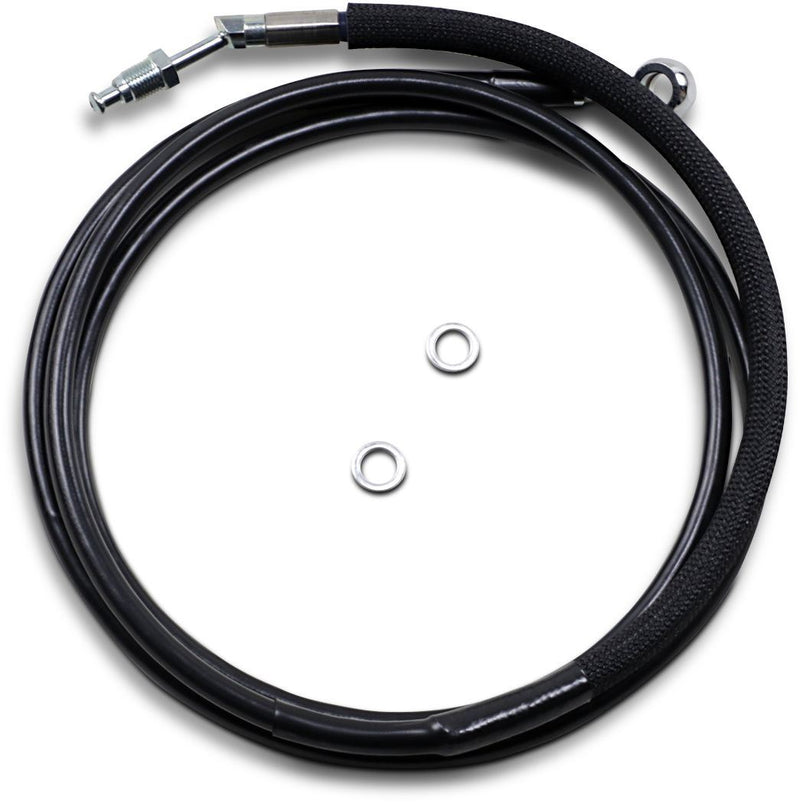 Drag Specialties Clutch Line Black Vinyl Coated + 2" Stainless Steel Hydraulic - Part #06610038 - Hogparts UK