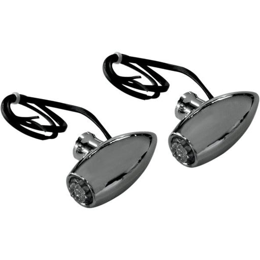 Joker Machine Chrome/Red Astro L.E.D. Side Rail Turn Signals <br>Vendor Part # 05-53RC - hogparts-uk.myshopify.com