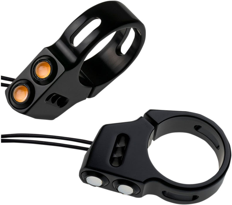 Joker Machine Rat Eye LED Fork Mount Turn Signals #05-200-3B