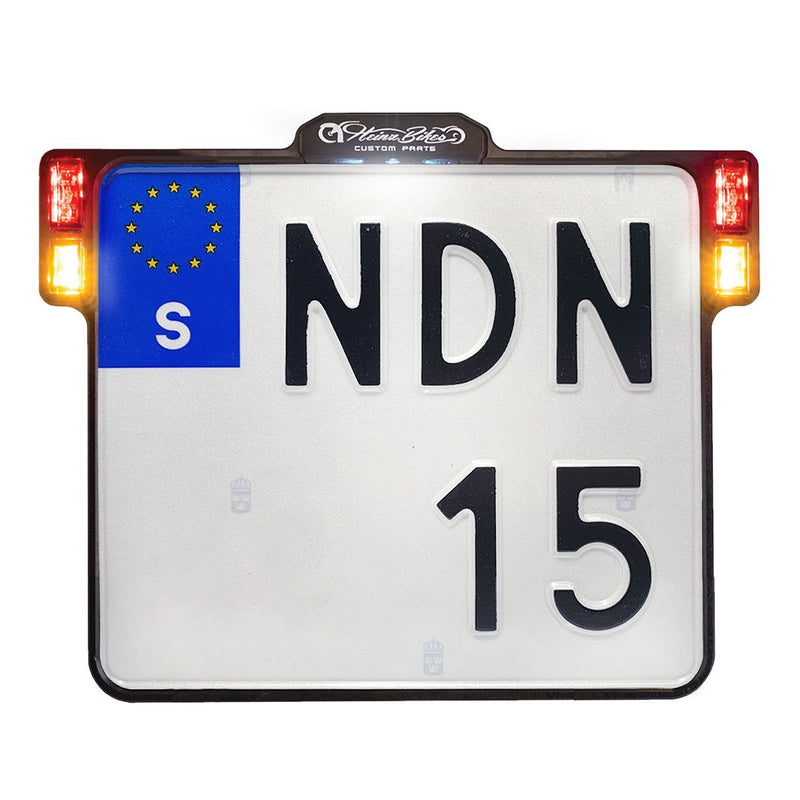 Heinz Bikes License Plate Holder 3-in-1 for EU Countries - Slip-Inn, Each, Brake /  Taillight