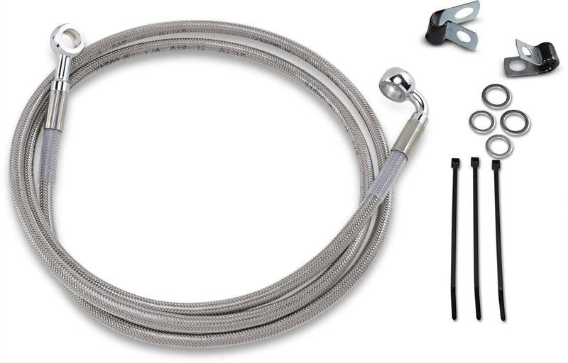 Drag Specialties Front Brake Line Stainless Steel Extended 10" - Part #17412661 - Hogparts UK