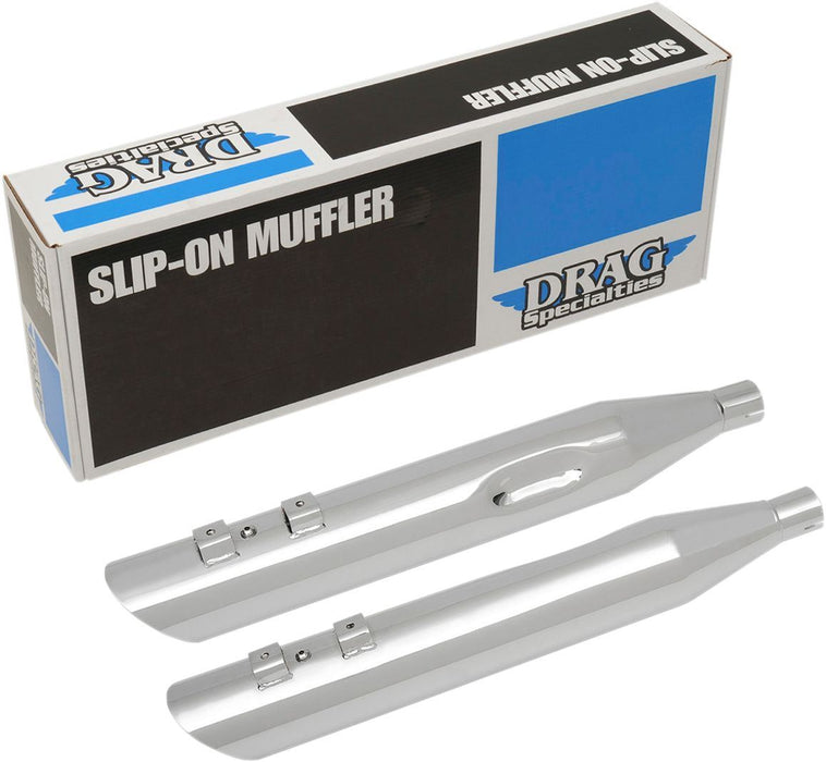 Drag Specialties Mufflers Slip-On 4" Slashdown Chrome - Part #18011187 - Hogparts UK