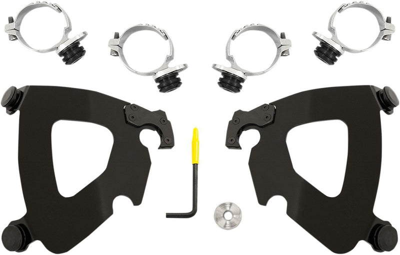 Memphis Shades Gauntlet Fairing Trigger-lock Hardware Kit - Aluminum - Black for Harley-Davidson Dyna 2014-2017