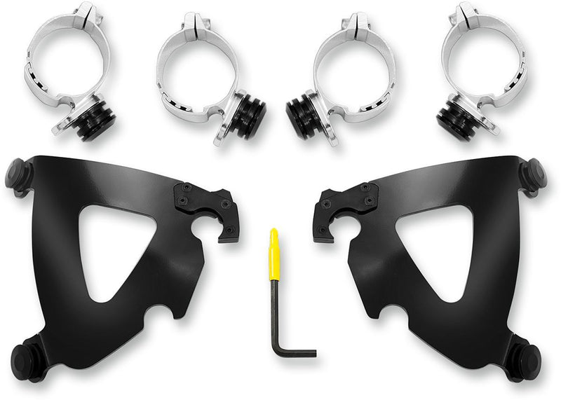 Memphis Shades Road Warrior Trigger-lock Mount Kit - Fairing - Black for Harley-Davidson Softail & Dyna 2006-2024