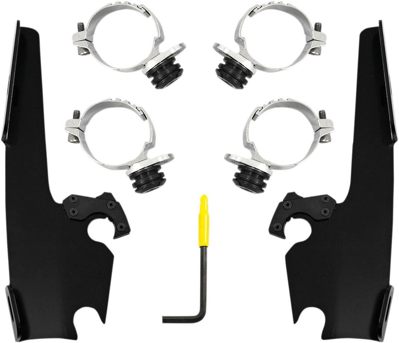 Memphis Shades Batwing Fairing Trigger-lock Mounting Kit - Aluminum, Complete - Black for Harley-Davidson Softail 2018-2020