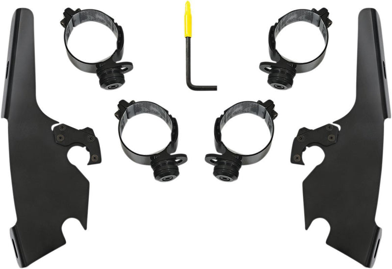Memphis Shades Fats/slim Windshield Trigger-lock Complete Mount Kit - Aluminum, Adjustable - Black for Harley-Davidson Softail 2018-2024