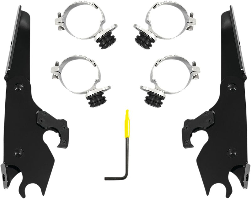 Memphis Shades Batwing Fairing Trigger-lock Mounting Kit - Aluminum, Complete - Black for Harley-Davidson Sportster 2010-2022