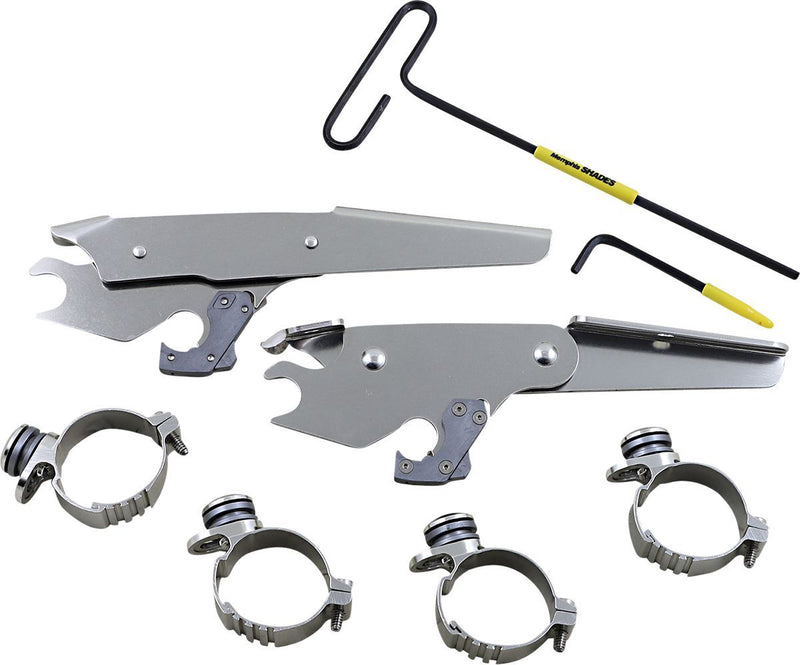Memphis Shades Batwing Fairing Trigger-lock Mounting Kit - Aluminum, Complete - Polished for Harley-Davidson Sportster 2010-2022