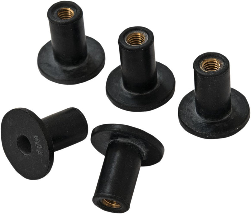 Memphis Shades Replacement Well Nuts - Replacement /  Windscreen, 5 Pack, Flange - Black for Harley-Davidson Touring 1998-2013