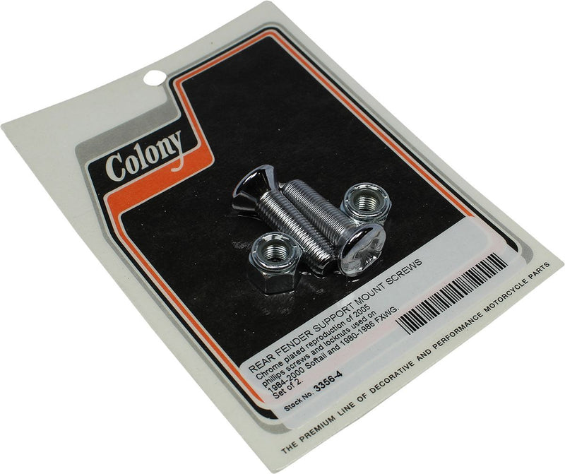 Colony Rear Fender Support Mounting Screws/nuts - Set - Chrome for Harley-Davidson Softail 1980-1999