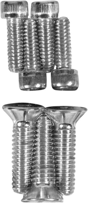 Drag Specialties Chrome Socket-Head S&S Super B Air cleaner/Carb Bolt Kit Knurled - Part #DS190795 - Hogparts UK