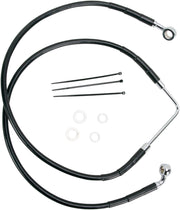 Drag Specialties Front Brake Line Black Vinyl Coated Stainless Steel - Part #17412574 - Hogparts UK