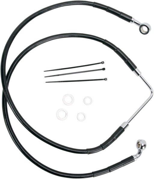 Drag Specialties Front Brake Line Black Vinyl Coated Stainless Steel - Part #17412574 - Hogparts UK