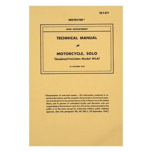 SERVICE MANUAL WAR DEP. WLA SOLO - WLA SOLO<br><br>Part #903216 - hogparts-uk.myshopify.com