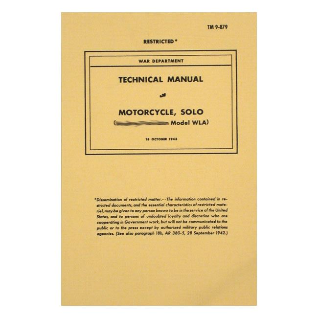 SERVICE MANUAL WAR DEP. WLA SOLO - WLA SOLO<br><br>Part #903216 - hogparts-uk.myshopify.com