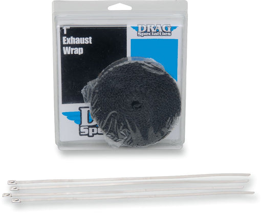 Drag Specialties Exhaust Heat Wrap 1" X 25' Black W/ Tie - Part #18610667 - Hogparts UK