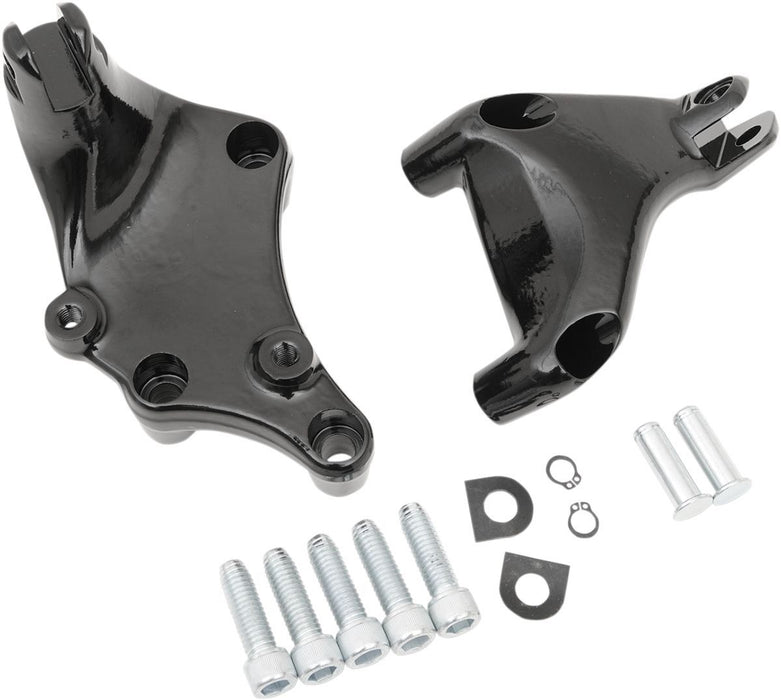 Drag Specialties Black Passenger Footpeg Mounts - Part #16201318 - Hogparts UK