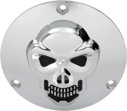 Drag Specialties 3-D Skull Derby Cover Chrome 3-Hole - Part #19020062 - Hogparts UK