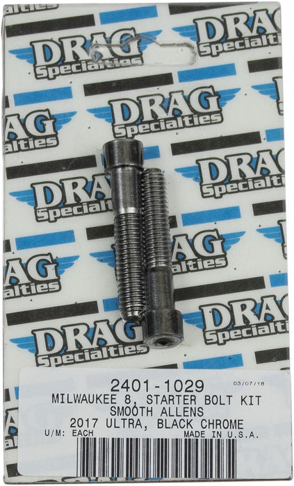 Drag Specialties Bolt Kit M8 Starter Smooth Socket Head Black - Part #24011029 - Hogparts UK