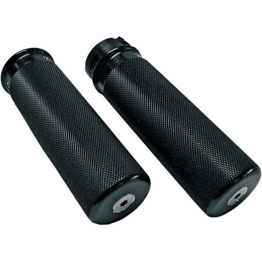 Joker Machine Diamond Knurled Hand Grips Aluminium Black <br>Vendor Part # 03-90BLK - hogparts-uk.myshopify.com