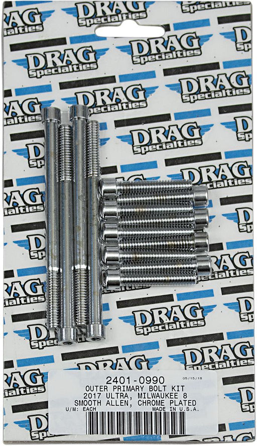 Drag Specialties Bolt Kit M8 Outer Primary Smooth Socket Head Chrome - Part #24010990 - Hogparts UK