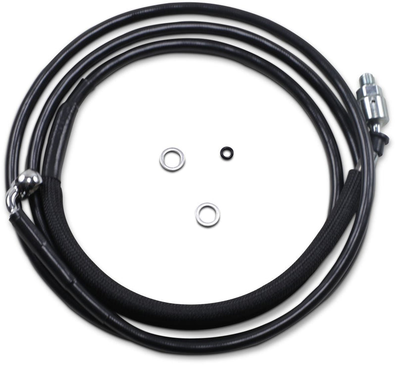 Drag Specialties Clutch Line Black Vinyl Coated + 10" Stainless Steel Hydraulic - Part #06610018 - Hogparts UK