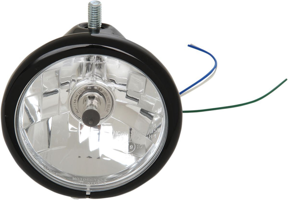 Drag Specialties Headlight Assembly 5.75" Top Mount Black - Part #20010807 - Hogparts UK