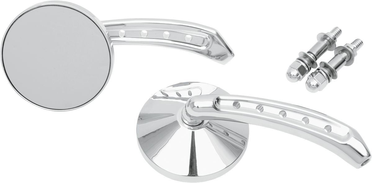 Drag Specialties Mirror Round 3" W/ 5-Hole Stem Chrome - Part #06400401 - Hogparts UK