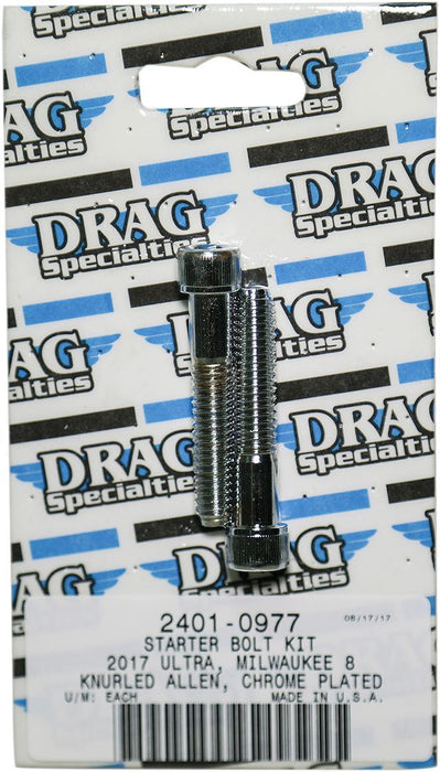 Drag Specialties Bolt Kit M8 Starter Knurled Allen Head Chrome - Part #24010977 - Hogparts UK