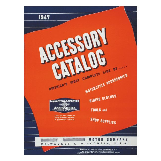 1947 ACCESSORY CATALOG - 1947 H-D<br><br>Part #903211 - Hogparts UK