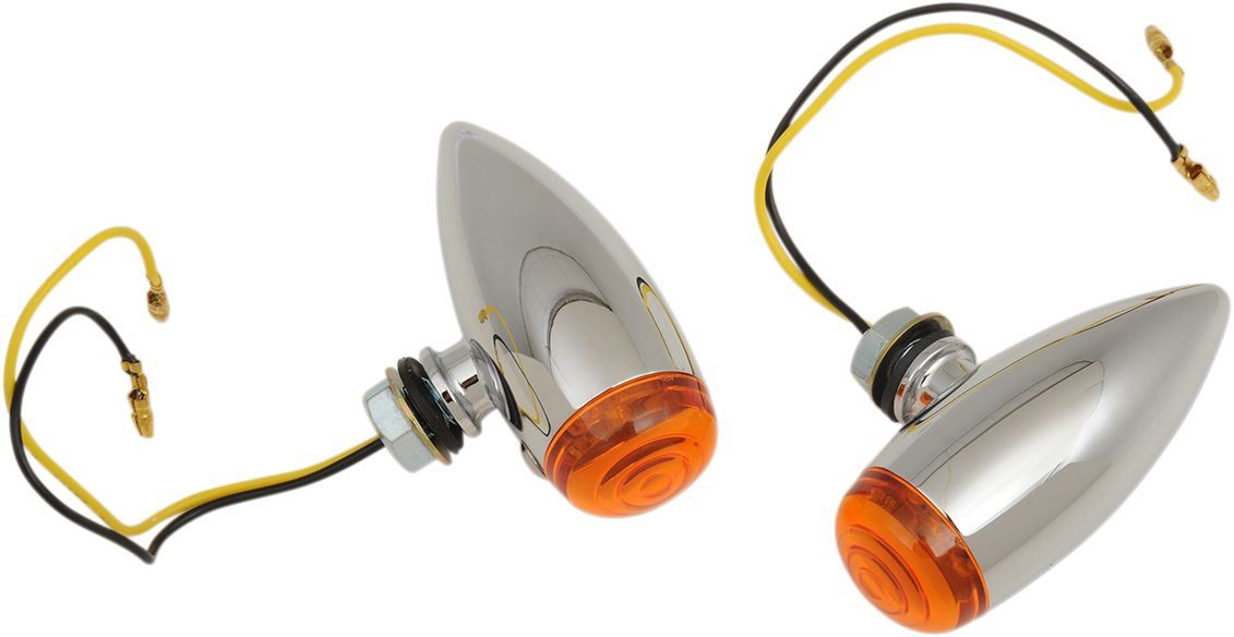 Drag Specialties Bullet Led Marker Light Smooth Amber Lens Chrome - Part #78052069 - Hogparts UK