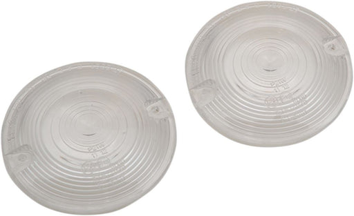 Drag Specialties Turn Signal Lenses Flat-Style Clear - Part #20200638 - Hogparts UK