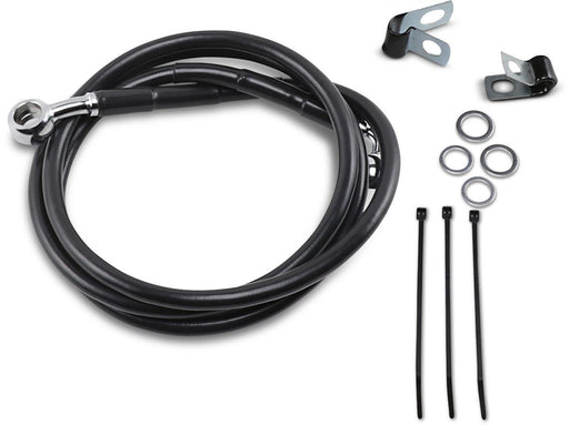 Drag Specialties Front Brake Line Black Vinyl Coated Stainless Steel Extended 8" - Part #17412554 - Hogparts UK