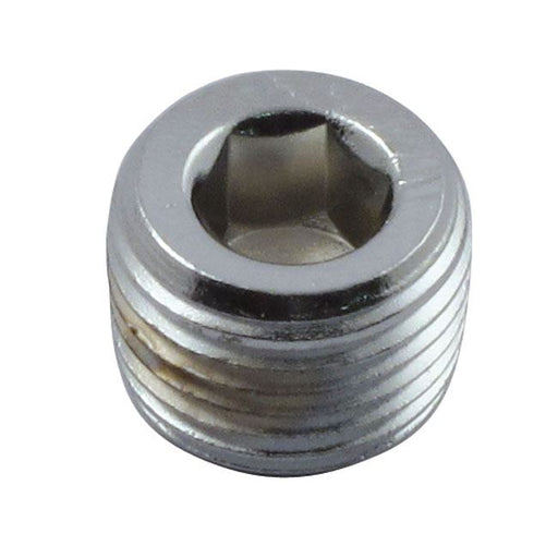 GW 1/8-27 NPT CHROME PIPE PLUG, ALLEN - Fork slider drain plug: 49-E77 FL  Crankcase drain plug: 77-19 XL; 08-12XR1200 (2 used)  Transmission: 01-16 Dyna, FLT   Oil pump: 68-99 B.T.  Oil tank & transm.: 00-16 Softail  Primary: 79-84FLT; 82-84FXR; 07-16 So - Hogparts UK