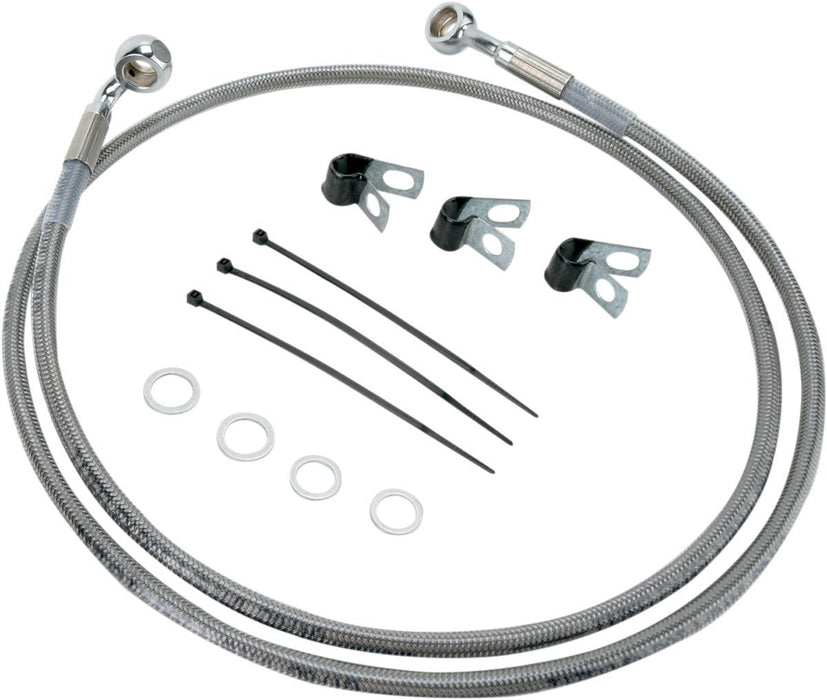 Drag Specialties Front Brake Line Stainless Steel Extended 4" - Part #17412650 - Hogparts UK