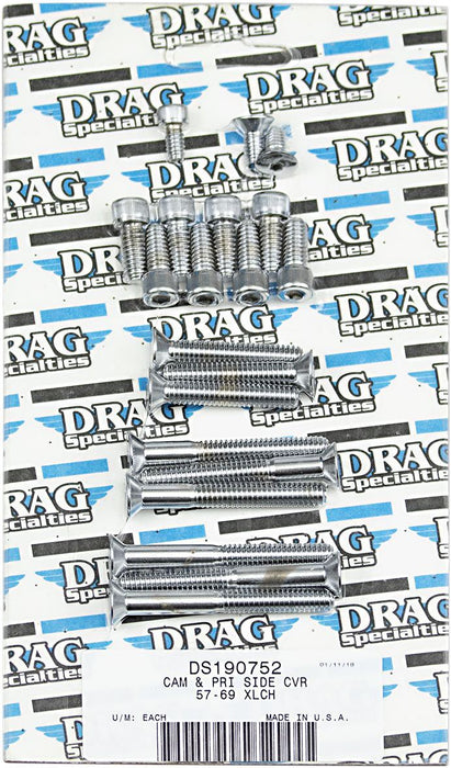 Chrome Socket-Head Cam/Primary Cover Bolt Set - Part #DS190752 - Hogparts UK