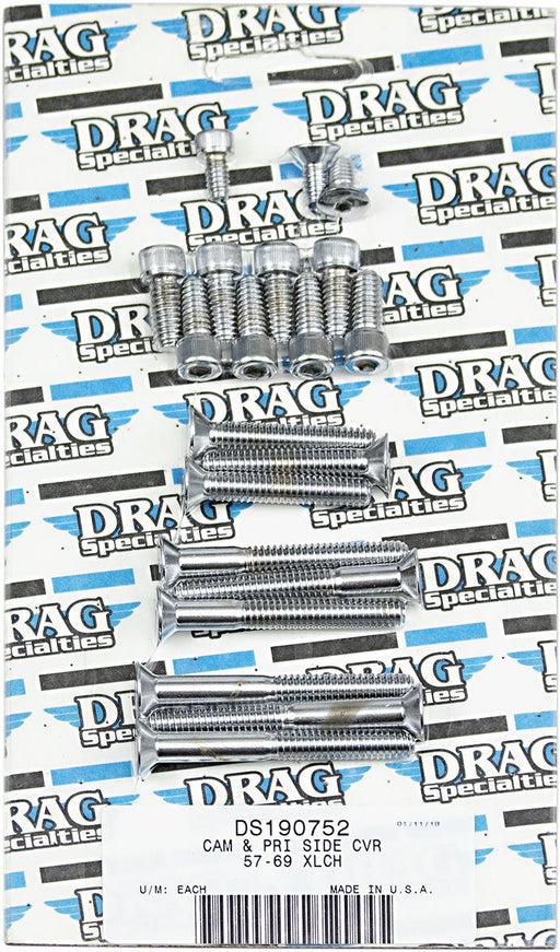 Chrome Socket-Head Cam/Primary Cover Bolt Set - Part #DS190752 - Hogparts UK