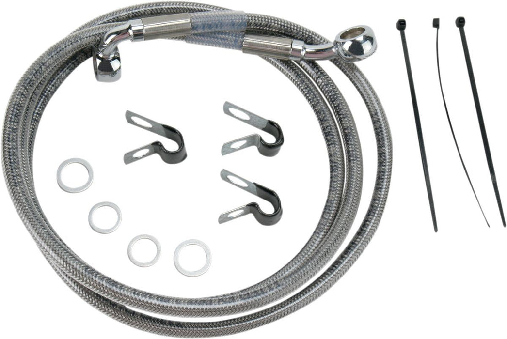 Drag Specialties Front Brake Line Stainless Steel Extended 10" - Part #17412653 - Hogparts UK