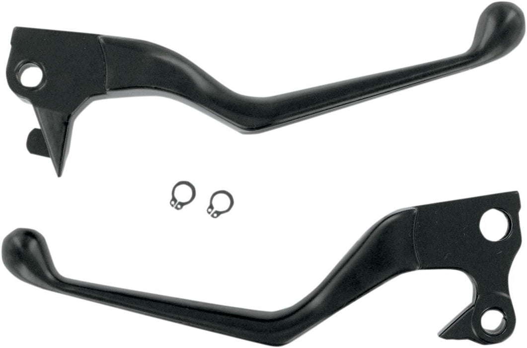 Drag Specialties Lever Set Wide Blade Black - Part #06100129 - Hogparts UK
